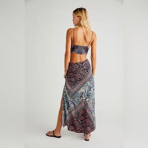 NWOT Women's Free People Ingrid Midi Dress Size 0 Black Twilight Co Ord Set